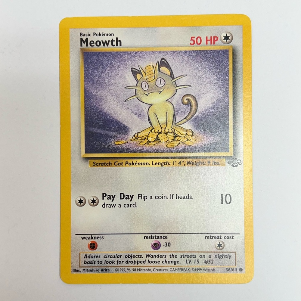 Vintage Pokemon Meowth Playing Card